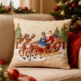 thumbnail image 2 of HomeDM Christmas Pillow Covers 18"x18" Farmhouse Xmas Decorations Christmas Tree Winter Holiday Decor Throw Cushion Case for Home Couch Single Piece, 2 of 6