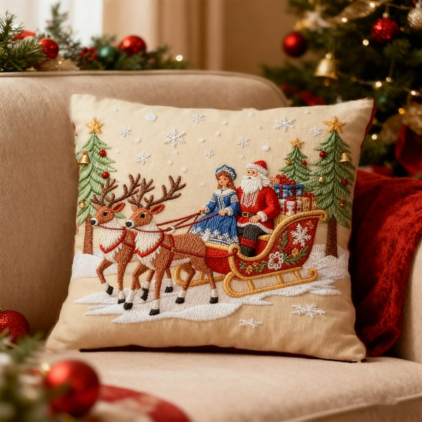 Hogar y cocina, Decoración del hogar, Decoración navideña, Decoración navideña, Regalos de ambiente festivo, Fundas de almohada estampadas navideñas, Fundas de almohada para el hogar, Funda de almohad