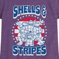 thumbnail image 3 of Teenage Mutant Ninja Turtles - Shells And Stripes - Toddler & Youth Girls Short Sleeve Tee, 3 of 5