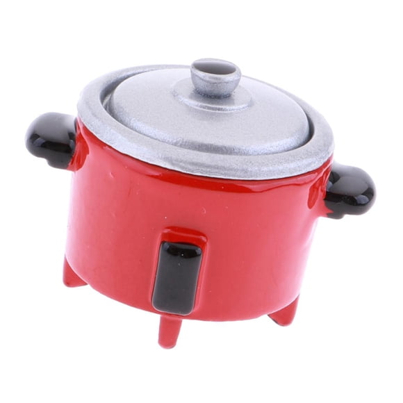 1:12 Casa de Miniatura Accesorios Cocina Eléctrica Cocina Herramienta de Cocina Juguete Rojo