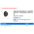 thumbnail image 2 of Engine Harmonic Balancer - Compatible with 1996 - 1998 Chevy C1500 4.3L V6 1997, 2 of 2