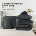 thumbnail image 3 of King Size Comforter Set, 7 Pieces Bed in a Bag, Reversible Bedding Sets with All Season Soft Quilted Lightweight 1 Comforter, 1 Flat Sheet, 1 Fitted Sheet, 2 Pillow Shams, 2 Pillowcases,Dark Grey, 3 of 4