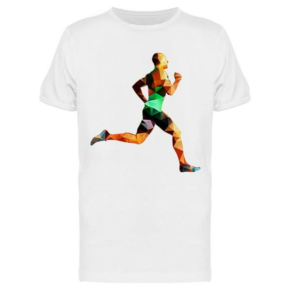 Running Man Geometrical   T-Shirt Men -Image by Shutterstock, Male Small