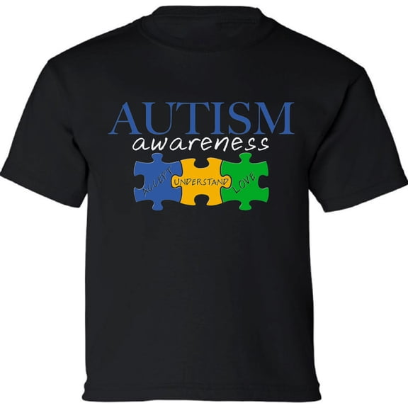 Autism Puzzle Accept Understand Love Autism Awareness Graphic Tee Youth Shirt for Boys Girls