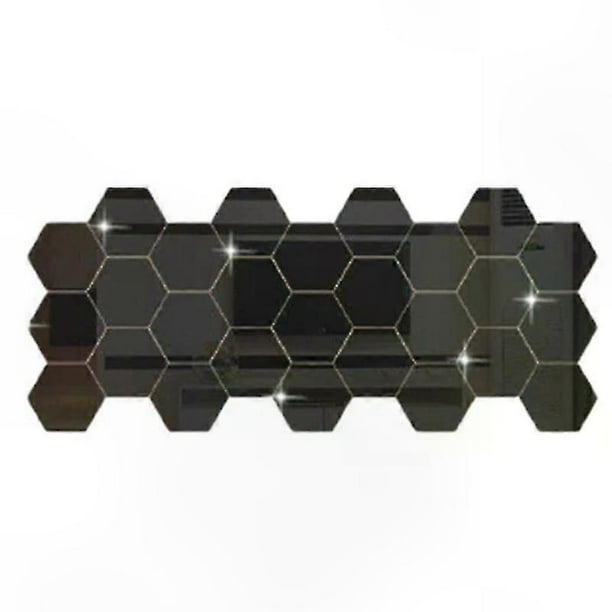3D Honeycomb Mirror Wall Stickers for Home Decor Restaurant Living Room Accents 12 Pieces Hexagonal Design
