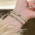 thumbnail image 2 of LNGOOR Design Gold Color Waterproof Stainless Steel Luxury Brand Bangles for Women Gift, 2 of 5