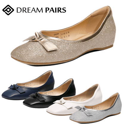 

Dream Pairs Women Low Wedge Square Toe Comfortable Slip On Dress Flat Shoes