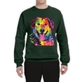 thumbnail image 3 of Smiling Dog | Colorful Neon Golden Retreiver | Dean Russo Art Animal Lover Unisex Crewneck Sweatshirt, Forest Green, XX-Large, 3 of 6