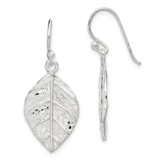 925 Sterling Silver Leaf Drop Dangle Boucles d'Oreilles Nature Extérieure