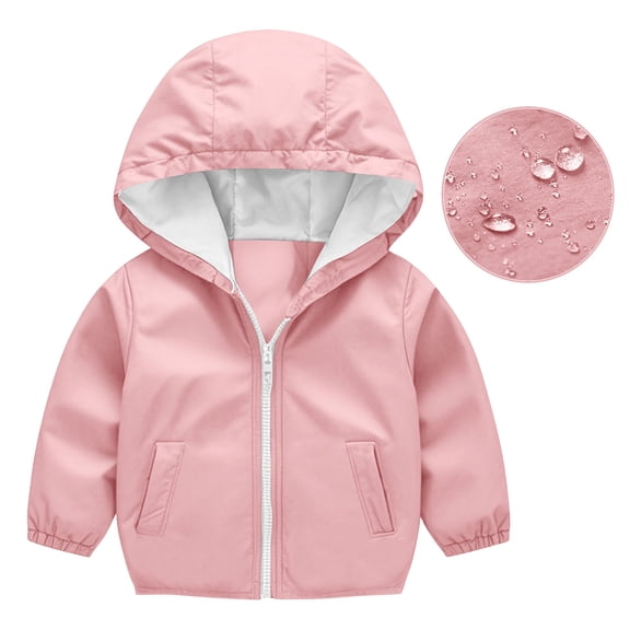 Toddler Rain Jackets Hooded Long Sleeve Zipper Rain Boys And Girls Waterproof Rain Jacket Windbreaker Coat Kids Raincoat Outerwear
