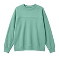 thumbnail image 6 of IUYRTFE Women's Round Neck Waffle Knit Long Sleeve Pullover Solid Color Casual Top with Seam Detail, 6 of 7