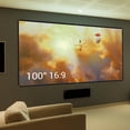 thumbnail image 1 of PrimeCables 100 Inch Indoor Wall Mount Projection Screen, 16:9, White, New, 1 Count, 1 of 7