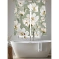 thumbnail image 4 of Vintage Magnolia Sheer Curtains 63 inches Long 2 Panels Set White Blooming Floral Watercolor Green Tiers Sheers Rod Pocket Small Window Short Curtains for Kitchen Cafe, Each 52" W x 63" L, 4 of 7