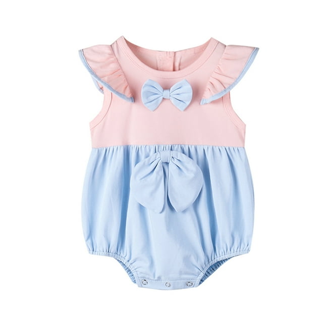 Kmbangi Ensemble de Vêtements pour Bébés Couleur Variée Barboteuse à Manches Volantes et Coiffe