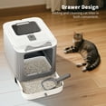 thumbnail image 5 of Large Open Transparent Cat Litter Box, Easy Entry Ventilated Kitty Litter Pan with Litter Scoop, Modern Decorative Durable Safe Pet Toilet for Indoor Cats, 5 of 6