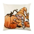thumbnail image 2 of Pumpkin Gnome Throw Pillow Cover, Digital Print Home Decor Cushion, Soft Polyester Fabric, Vibrant Design, For Living Room, Durable Printing, Quilted Texture, Fall Season Decor, Stain-Resistant,, 2 of 8