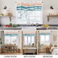 thumbnail image 5 of 2 Pack Abstract Wave Valance for Window Watercolor Blue Modern Art Kitchen Valance Rod Pocket Short Curtain Topper Decorative Window Treatment for Living Room Bedroom 42"x18", 5 of 8