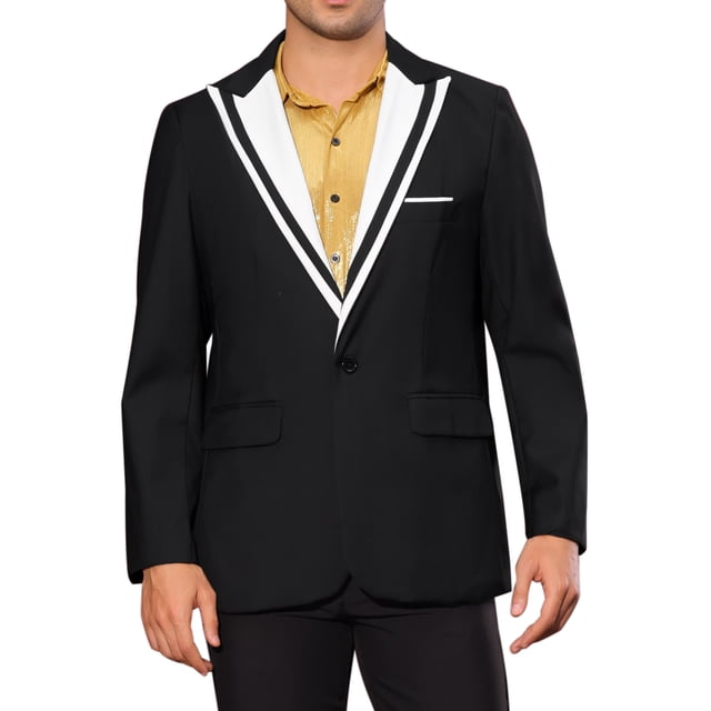 INSPIRE CHIC Sacos Deportivos Formales para Hombres Ajustados con Cuello de Color