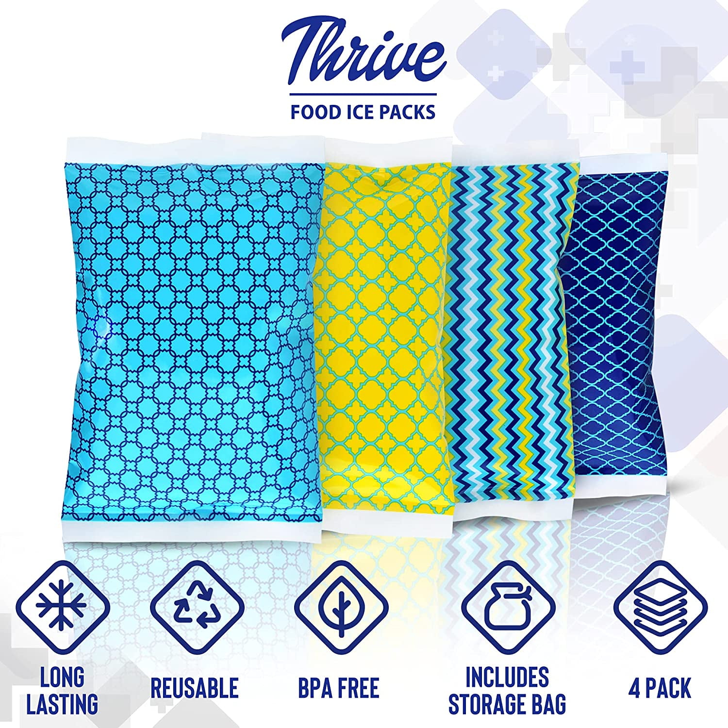 Thrive 4 Pack Small Reusable Ice Packs for Lunch Box, one size - Fry's Food  Stores