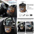 thumbnail image 5 of Renewold American Tribal Wolf Brown Car Seat Cover Full Set 15 PCS, with Steering Wheel Cover Seat Belt Strap Pad Trash Bag Mount Phone Holder Rearview Mirror Accessories Cup Holder Keychain, 5 of 7