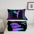 thumbnail image 4 of Love Gymnastics Comforter Set Floor Exercises Ballet Comforter Decorative Athletics Bedding Set Neon Blue Purple Duvet Set Full Size Quilt Set, 4 of 6