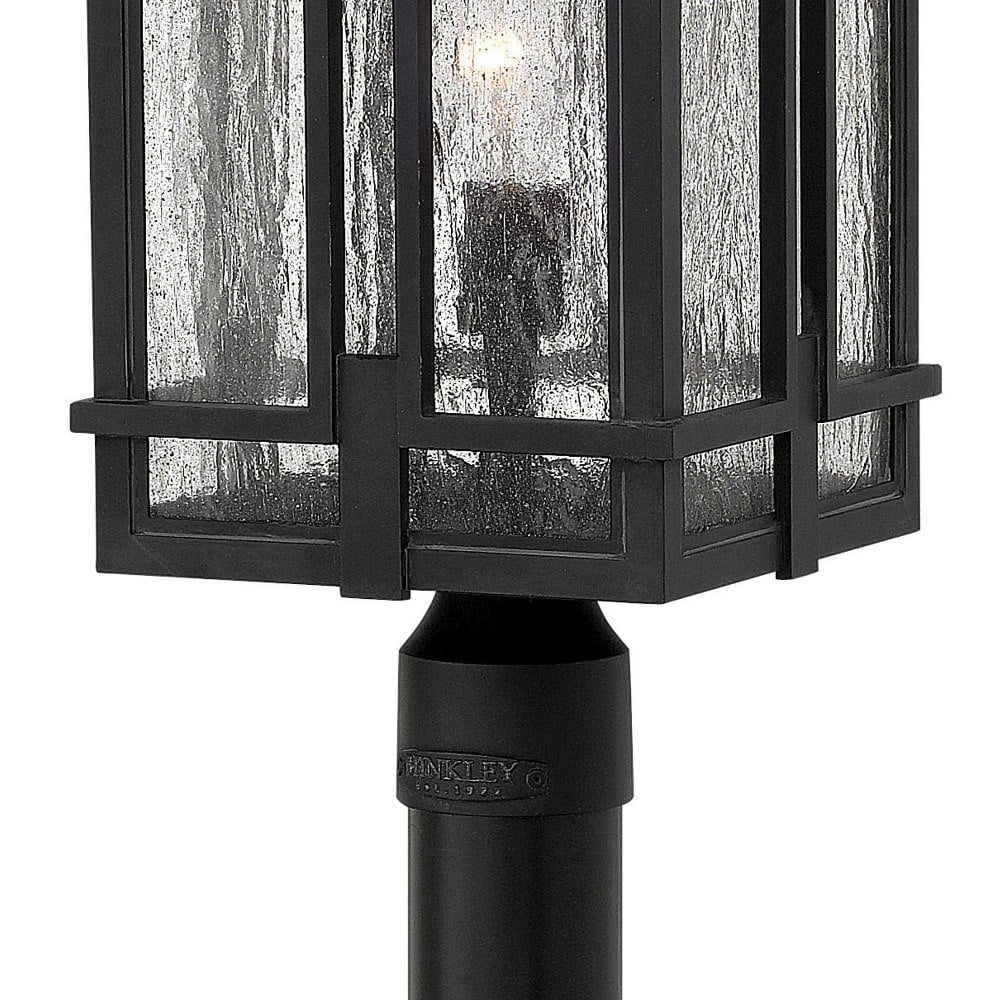 One Light Outdoor Post Mount In Transitional-Craftsman Style 11 Inches Wide By 20.5 Inches High-Museum Black Finish Hinkley Lighting 1961Mb