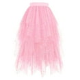 thumbnail image 2 of Tulle Skirts for Women Glitter Sequin Elastic Waist Layered Mesh Flowy Asymmetrical Puffy Skirt Fairy Skirt Midi Tutu Skirts, 2 of 3
