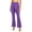 #0252-Purple, variant on Pounoo Women's Pants High Waist Wrap Tie Knot Trousers Casual Night Out Flared Leg Slim Fit Stretchy Comfort Bottoms Gift