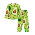 thumbnail image 2 of Junzan Avocado Green Striped Print Womens Pajama Sets,Long Sleeve Button Down For Women Pjs 2 Piece, 2 of 9