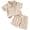 Beige, variant on HWJAD Toddler Baby Boy 2 Piece Summer Outfit Short Sleeve Polo Shirt and Shorts Set Infant Casual Clothes 6M-3Y