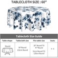thumbnail image 6 of Watercolor Navy Blue Floral Tablecloth Round 60 Inch French Elegant Decorative Table Cloth Blue and White Vintage Table Cover for Holiday Parties Wedding Picnic Kitchen Decor, 6 of 6