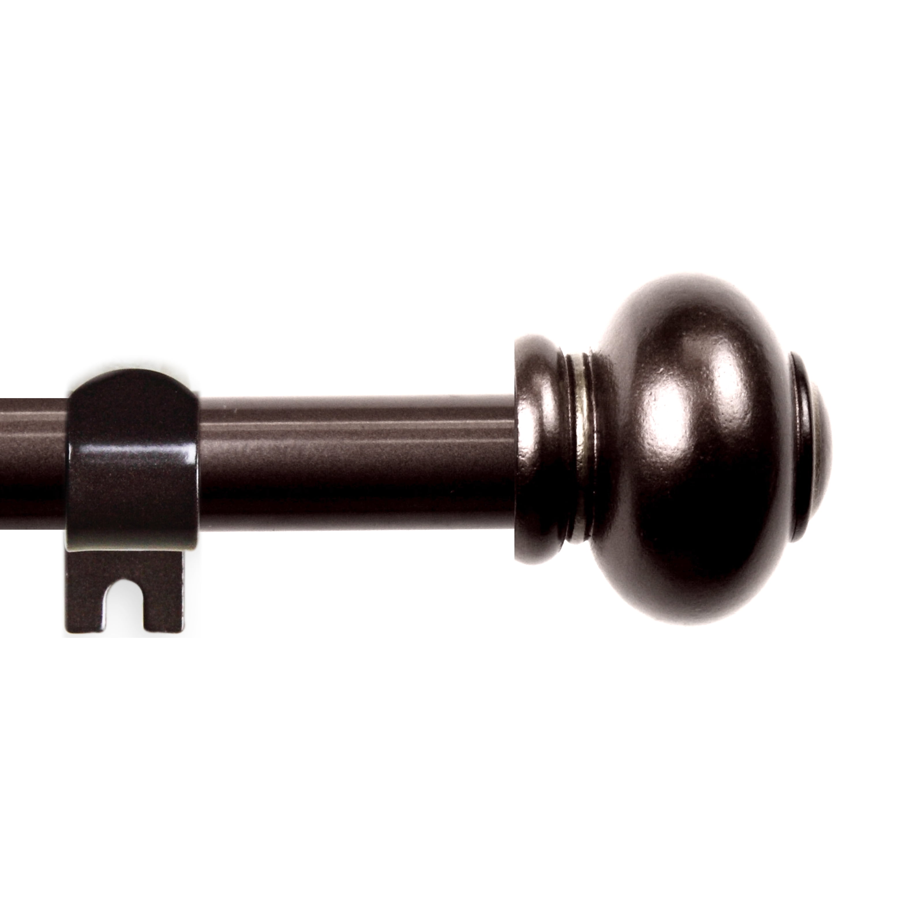 Central Design Products Steel 0.63" Modern Single Curtain Rod, Brown