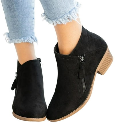 

Vintage Womens Boots Plus Size Slip on Pointed Toe Shoes for Jeans Trench Coat Calf Pants Black 37