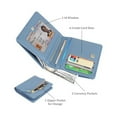 thumbnail image 3 of Clearance Plertrvy Leather Wallet for Women Small Leather Wallet Rfid Blocking Credit Card Holder Ladies Purse Zipper Pocket Wallet for Women Girls Blue/Grey, (1×Leather Bag), 3 of 6