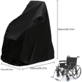 thumbnail image 2 of 1pcs Electric Wheelchair Cover Waterproof Sunscreen Travel Electric Wheelchair Storage Cover Adjustable Pull Rope Dust Cover (black,115x75x130cm), 2 of 5