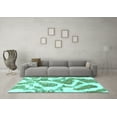 thumbnail image 3 of Ahgly Company Machine Washable Indoor Rectangle Abstract Turquoise Blue Modern Area Rugs, 6' x 9', 3 of 4