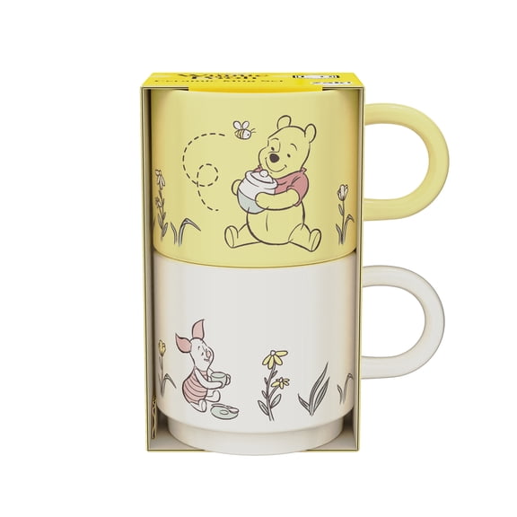 Zak Designs 2-Pack 15oz Winnie the Pooh Modern Stacking Mug Set