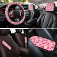 thumbnail image 4 of KUIFORTI Strawberry Flower 14 Pcs Automobile Seat Covers Full Set Car Seat Belt Pad Cover Steering Wheel Cover Seats Belt Pads Car Interior Automotive Fit for Cars SUV Sedans, 4 of 7