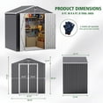 thumbnail image 6 of 6 ft. W x 8 ft. D Outdoor Metal Tool Storage Shed with Led Light & Air Vents, 6 of 10