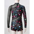 thumbnail image 7 of Sholeno Girls Mock Neck Long Sleeves Gymnastics Leotard Ballet Dance Tumbling Unitards Biketards Star Black 6, 7 of 7