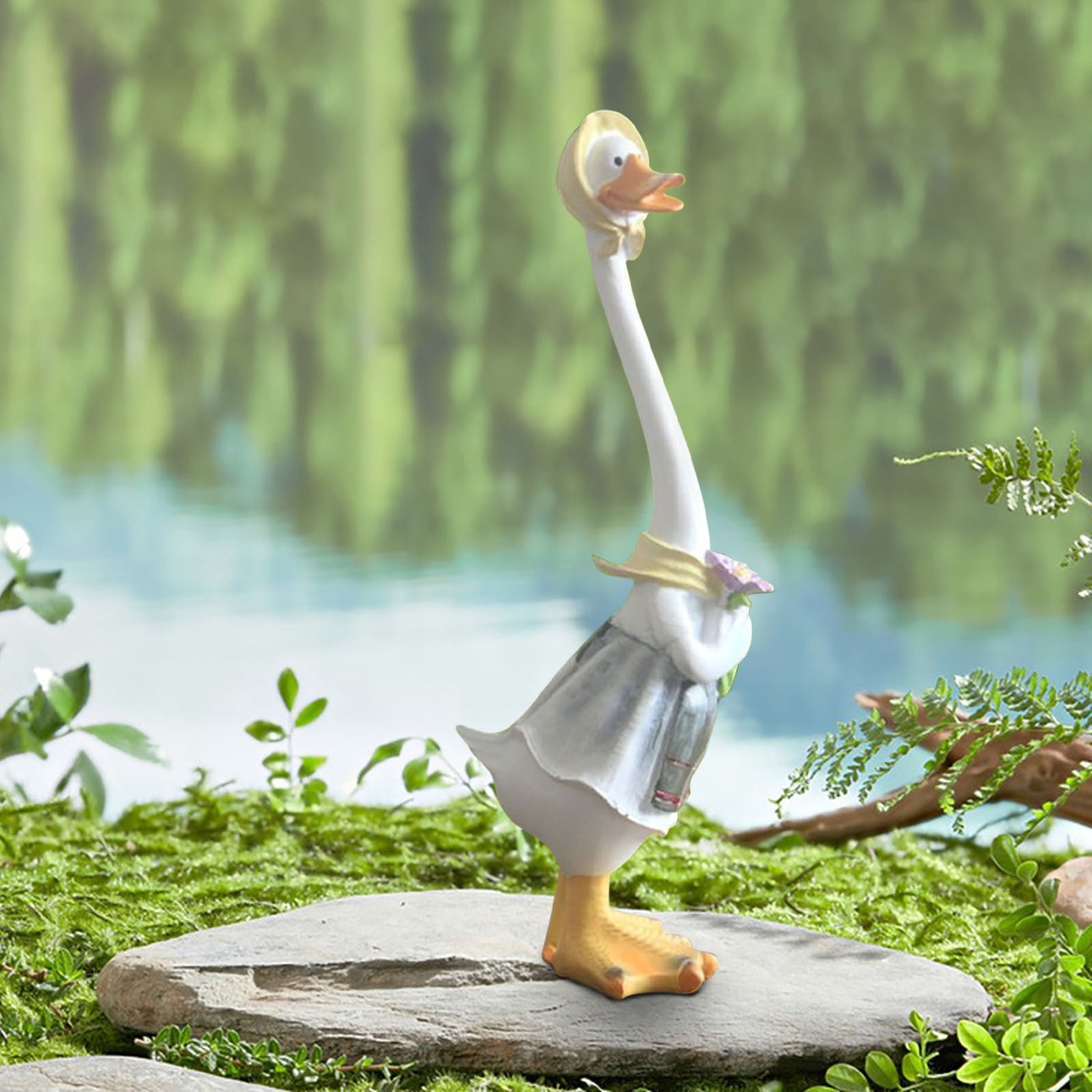 Chanana Garden Statues Gardener Couple Duck | Indoor Outdoor Resin Decorations Cute Ducks Art Decor Figurine Ornament,Unique Funny Outdoor Garden Decorations Sculpture for Yard Home Garden Patio