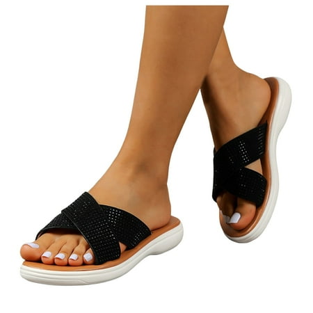 

WNVMWI Sandals Women Water Shoes for Women Summer Yellow Sandals for Women Black Shoes Slippers Flip Flops Women s Flat Slippers Large Size Comfortable Platform Sandals Slipper Rhinestone Fis Size 40