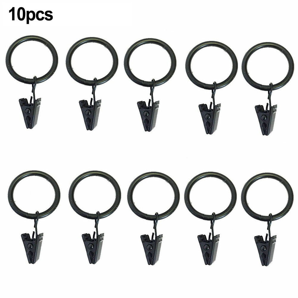 GLFSIL Heavy Duty Metal Curtain Rings pole Rod Voile Curtain Hooks with