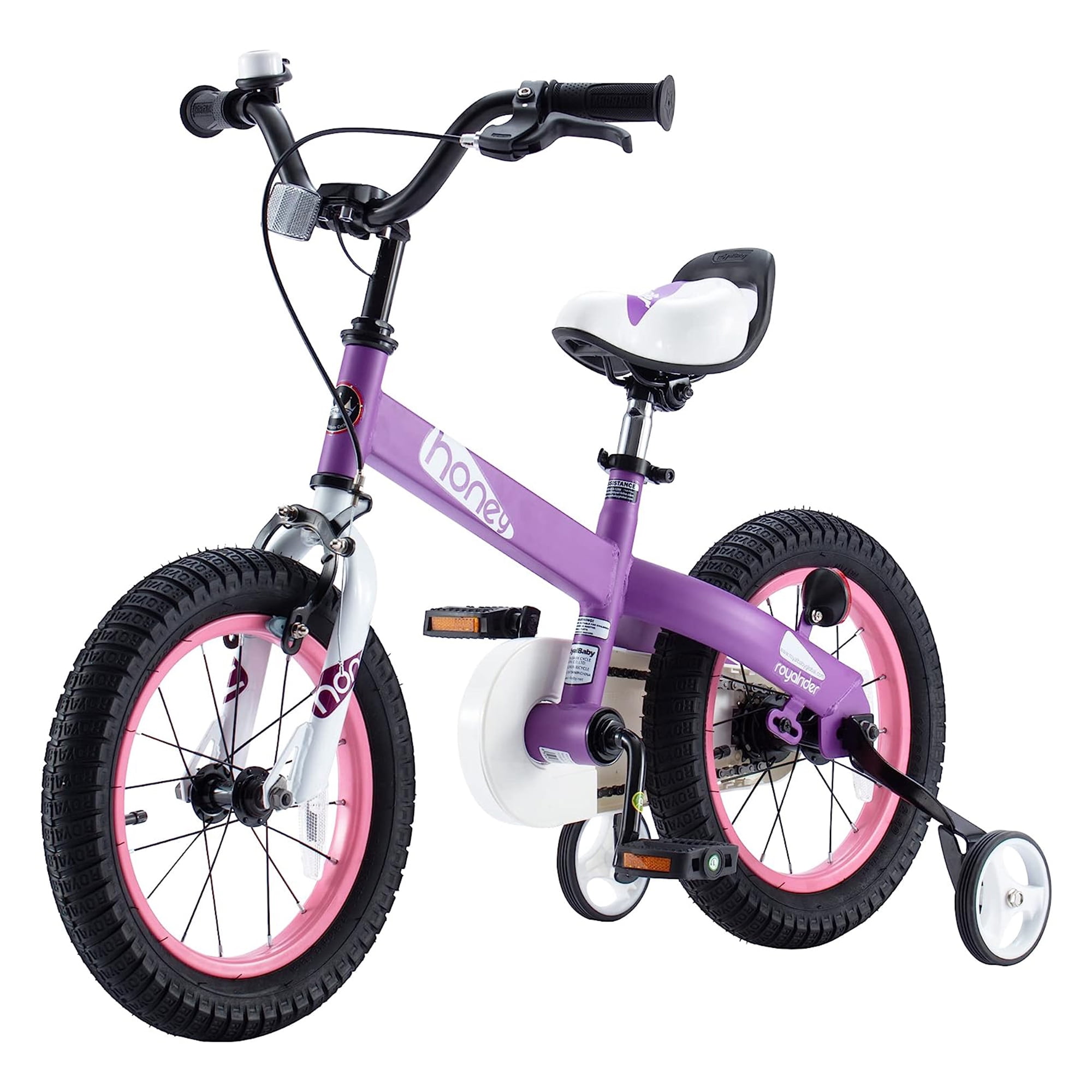 RoyalBaby Honey Lilac 16 inch Kids Bike with Kickstand and