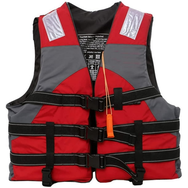 Outdoor Fishing Life Vest Life Jackets for Adults Safty Float Water Sports  Surfing Diving for Adult Men and Women,Red 