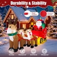 thumbnail image 3 of Firstness 8ft Christmas Inflatables Santa Claus on Sleigh with 3 Reindeer Xmas Blow ups with LED Lights Outdoor Yard Lawn Decoration, 3 of 12