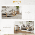 thumbnail image 5 of Dining Tables Set of 2, Faux Marble Top & Steel Frame, Small Space Living Room Table, White, 5 of 10