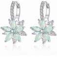 thumbnail image 1 of Sterling Silver Earrings With Flower Cubic Zirconia Crystal Clip On Earrings For Women Girls 3A Zircon Earrings Ladies Elegant Earrings, 1 of 5