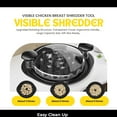 thumbnail image 4 of Pro Chicken Shredder Transparent Lid with Ergonomic Handle Visible Chicken Breast Shredder Tool, Dishwasher Safe Cleaning Brush - Meat Shredder Machine, 4 of 6