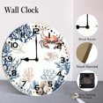 thumbnail image 4 of ZXCXRQFa Crab Blue And Coral Round Wood Wall Clock, 10 Inch Battery Operated Analog Quiet Desk Clock for Home,Kitchen,Office,School,Bathroom, 4 of 7